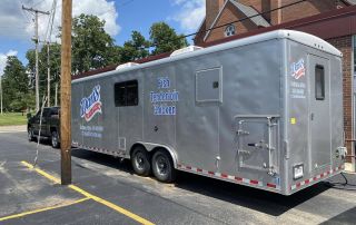 Dan's Fish Fry trailer getting ready for the 2024 Three Rivers Promise Fish Fry event